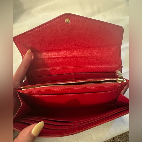 Authentic Louis Vuitton Studded Damier Sarah Wallet - Picture 6 of 10